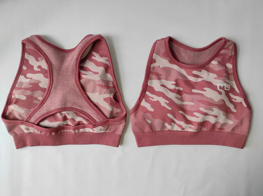 Camouflage Sports Bra Candy Pink
