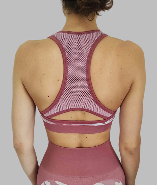 Camouflage Sports Bra Candy Pink